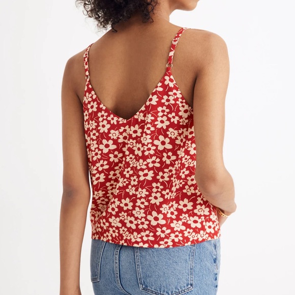 Madewell Tops - MADEWELL Red White Floral Tank Top